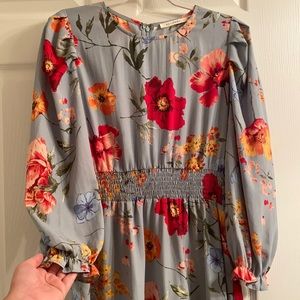 Unique Vintage Ellison blue floral dress